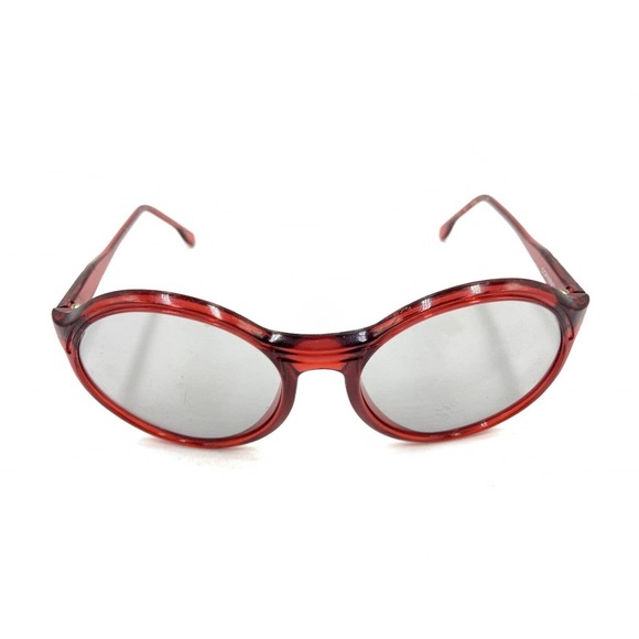 Corning Vintage 4081M Translucent Red Round Sunglasses Gray Lens 70-20 135 Italy - Picture 2 of 12